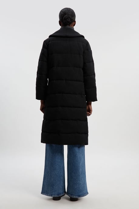 Wool Hybrid Padded Puffer Midi Coat - Image 4