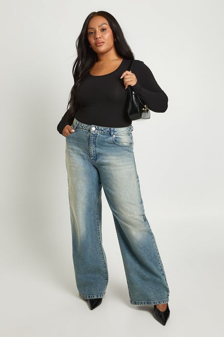Plus Long Sleeve Scoop Neck Bodysuit - Image 3