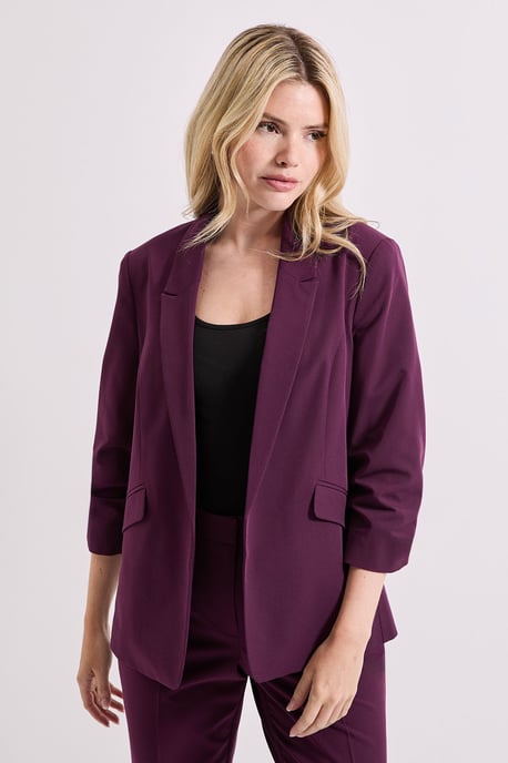 Ruched Sleeve Blazer - Image 1