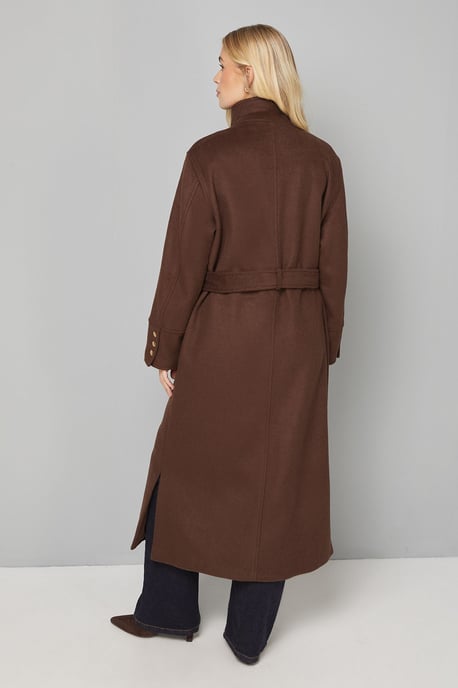 Button Down Military Belted Collar Coat - Image 3