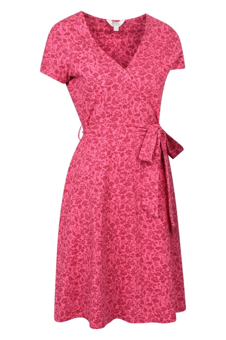 'Santorini' Women's Jersey Wrap Dress with Pockets Summer Comfy Outfit Red - Image 3
