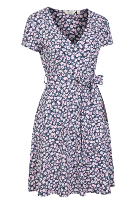 'Santorini' Women's Jersey Wrap Dress with Pockets Summer Comfy Outfit Grey - Image 6