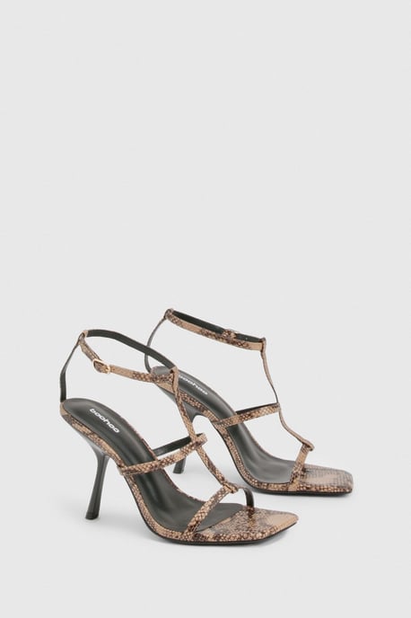 Snake Triple Strap Stiletto Heels - Image 2
