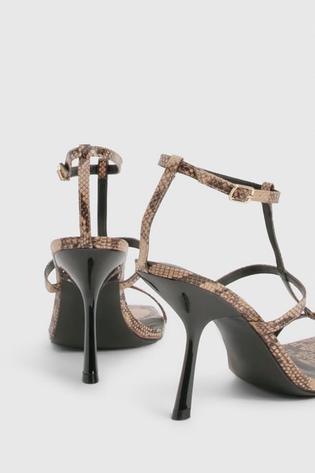 Snake Triple Strap Stiletto Heels - Image 4