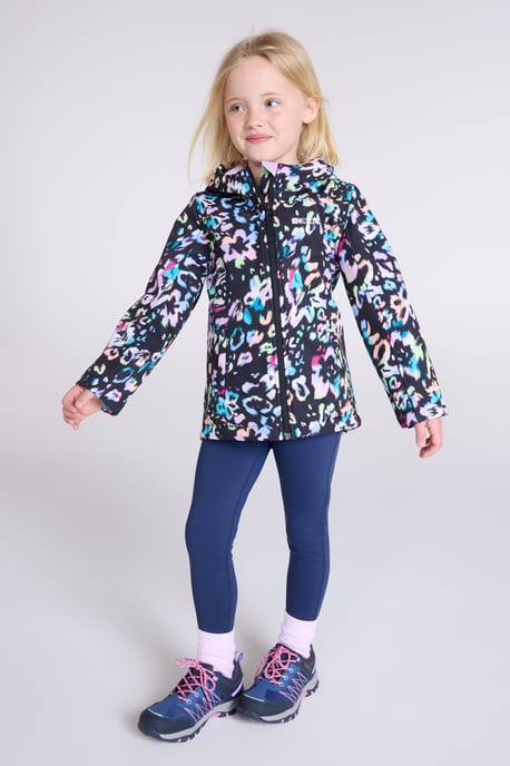 'Exodus' Kids Softshell Jacket with Two Side Pockets Fleece Lined Water Resistant Outdoors Coat Lilac - Image 3