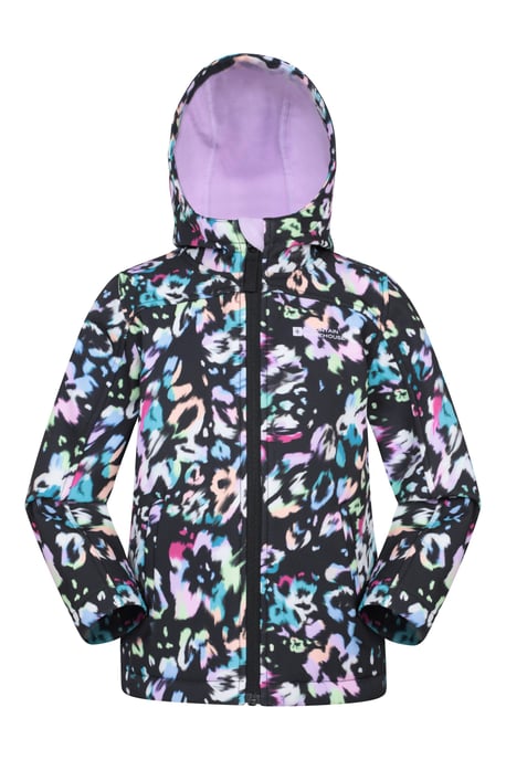'Exodus' Kids Softshell Jacket with Two Side Pockets Fleece Lined Water Resistant Outdoors Coat Lilac - Image 6