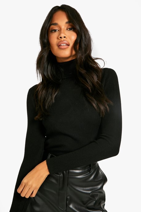 Basic Roll Neck Knitted Jumper - Image 1