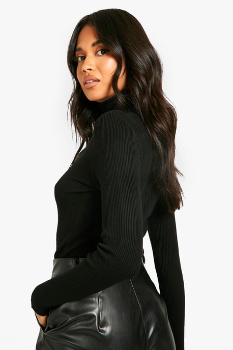 Basic Roll Neck Knitted Jumper - Image 2