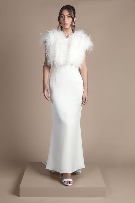 Feather Bridal Bolero Cover Up - Image 2