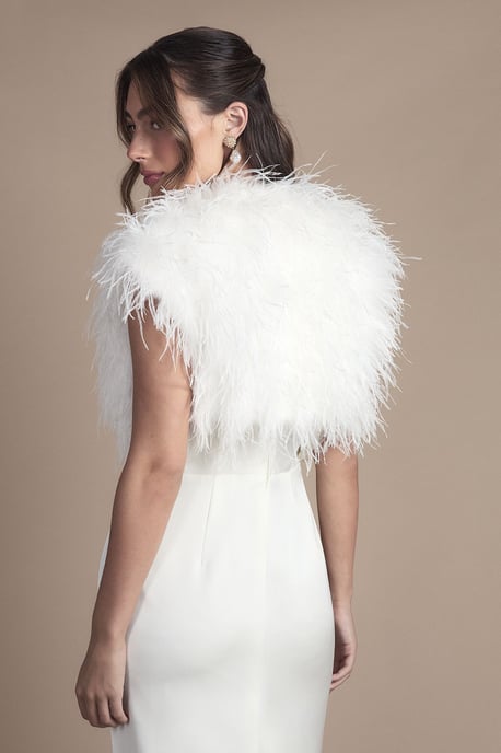 Feather Bridal Bolero Cover Up - Image 3