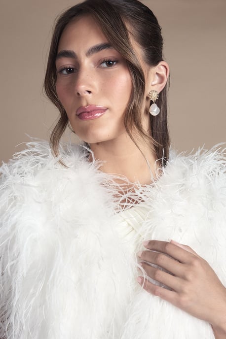 Feather Bridal Bolero Cover Up - Image 4
