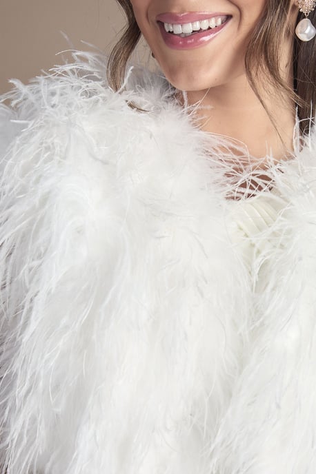 Feather Bridal Bolero Cover Up - Image 5