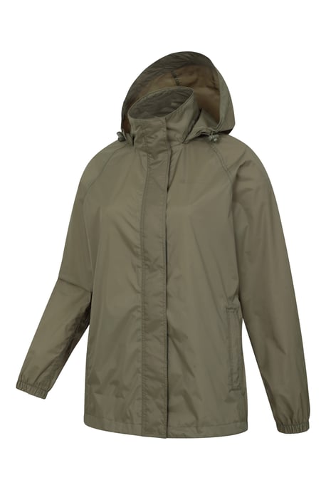 'Pakka' Women's Packable Jacket Waterproof Breathable Adjustable Hood Rain Coat Khaki - Image 4