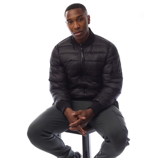 Men's C.P. Company D.D. Shell Bomber Down Jacket in Black - Image 4