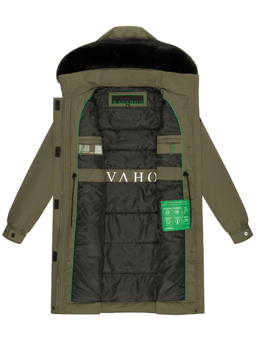 Navahoo Kaltwetterretter dames winterparka met imitatiebontkraag - Image 6