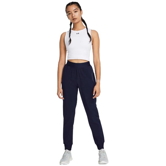 Under Armour Womens/Ladies Rival Woven High Rise Jogging Bottoms (Black) - Image 5