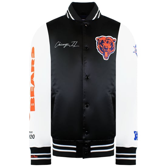 Mitchell & Ness NFL Chicago Bears Mens Satin Bomber Jacket - Image 1