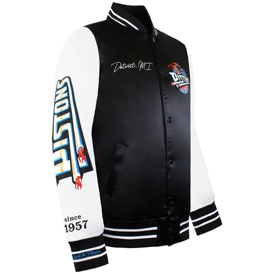Mitchell & Ness NBA Detroit Pistons Mens Satin Bomber Jacket - Image 2