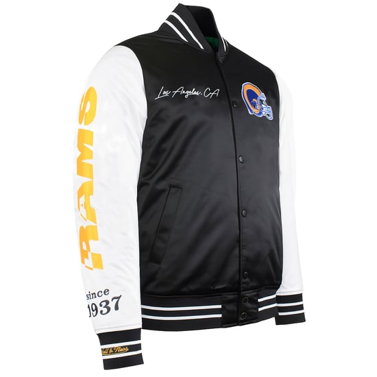 Mitchell & Ness NFL Los Angeles Rams Mens Satin Bomber Jacket - Image 2