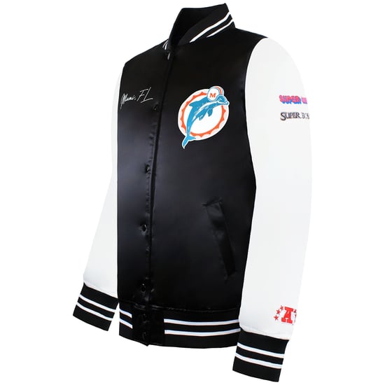 Mitchell & Ness NFL Miami Dolphins Mens Satin Bomber Jacket - Image 3