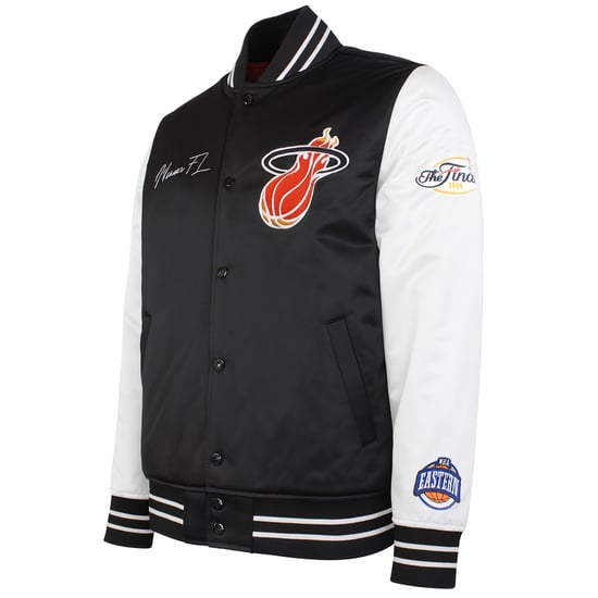 Mitchell & Ness NBA Miami Heat Mens Satin Bomber Jacket - Image 3