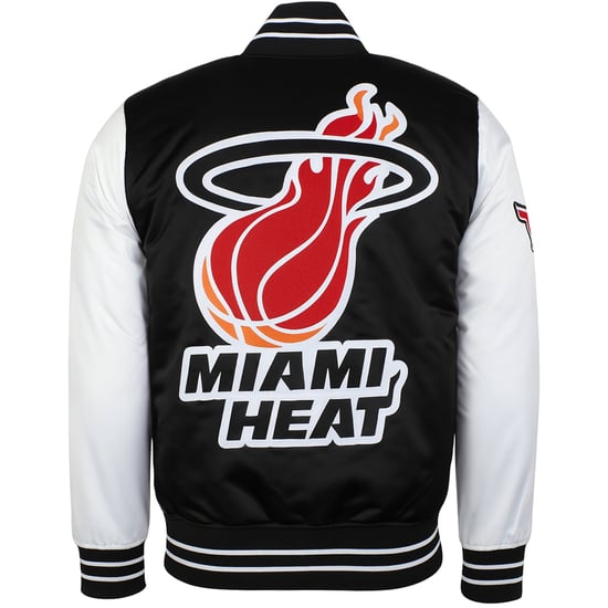 Mitchell & Ness NBA Miami Heat Mens Satin Bomber Jacket - Image 4