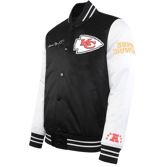 Mitchell & Ness NFL Kansas City Chiefs Mens Satin Bomber Jacket - Image 3