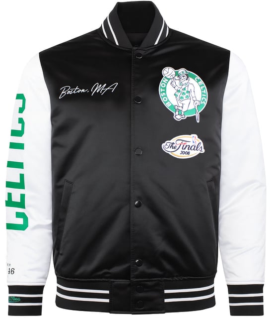 Mitchell & Ness NBA Boston Celtics Mens Satin Bomber Jacket - Image 1