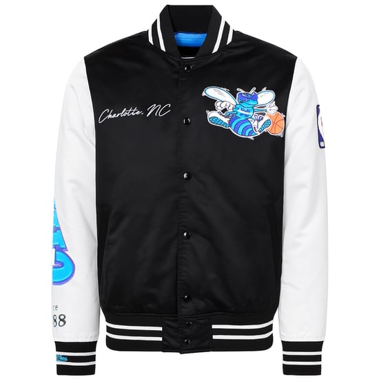Mitchell & Ness NBA Charlotte Hornets Mens Satin Bomber Jacket - Image 1