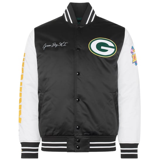 Mitchell & Ness NFL Green Bay Packers Mens Satin Bomber Jacket - Image 1