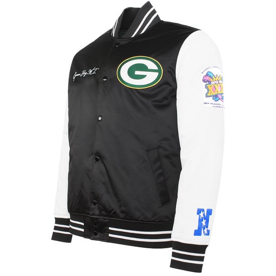 Mitchell & Ness NFL Green Bay Packers Mens Satin Bomber Jacket - Image 3