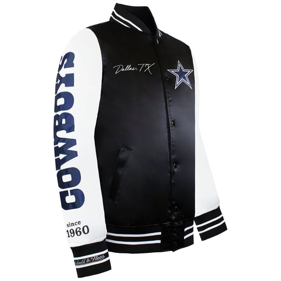 Mitchell & Ness NFL Dallas Cowboys Mens Satin Bomber Jacket - Image 2