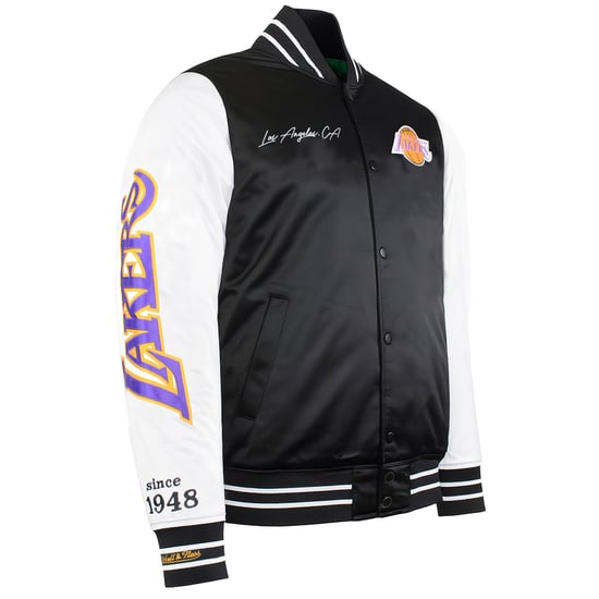 Mitchell & Ness NBA Los Angeles Lakers Mens Satin Bomber Jacket - Image 2