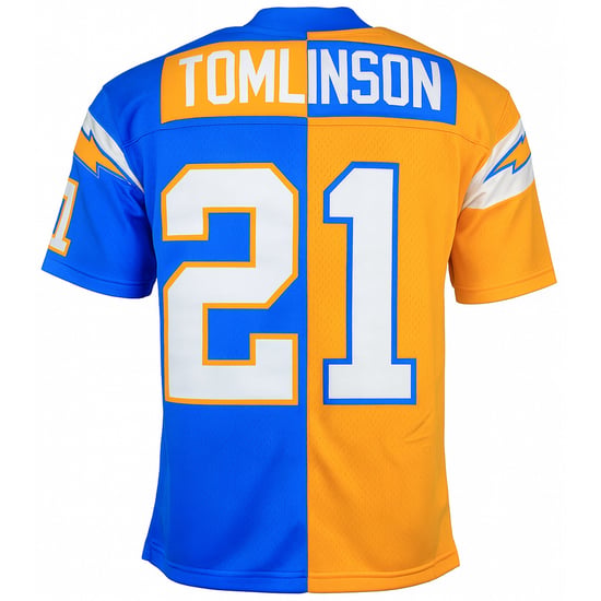 Mitchell & Ness NFL San Diego Chargers 21 Tomlinson Split Legacy Jersey - Image 4