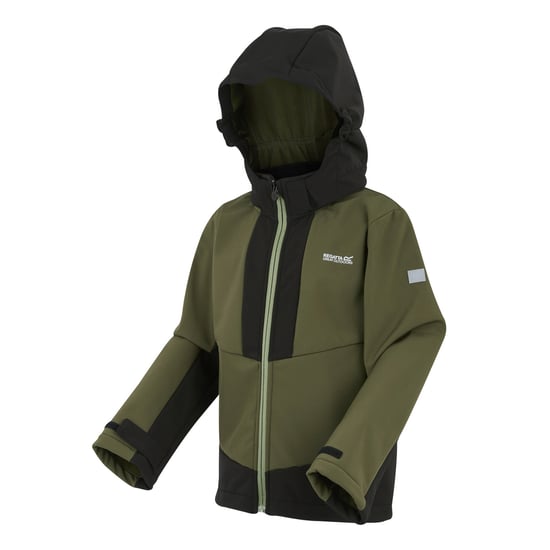 Regatta Kinder/Kids Haydenbury Waterdichte Soft Shell Jas (Olijfnacht / Zwart) - Image 3