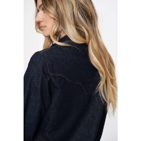 Geisha Blouse dark blue denim - Image 4