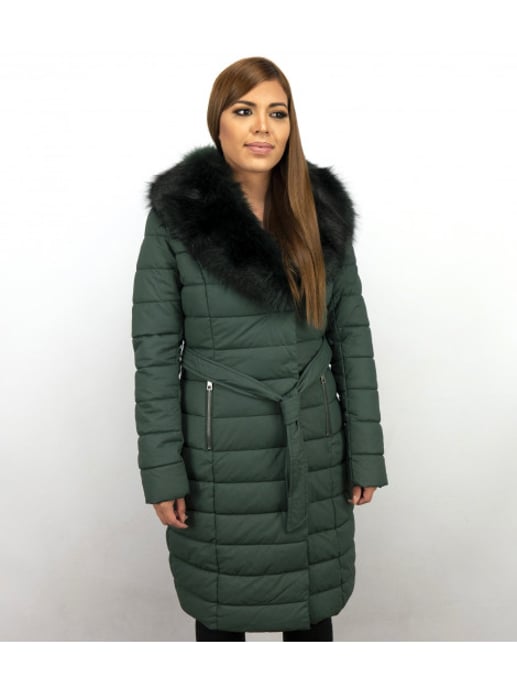 Gentile Bellini Lange winterjas parka met faux bontkraag - Image 3