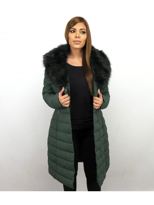 Gentile Bellini Lange winterjas parka met faux bontkraag - Image 4