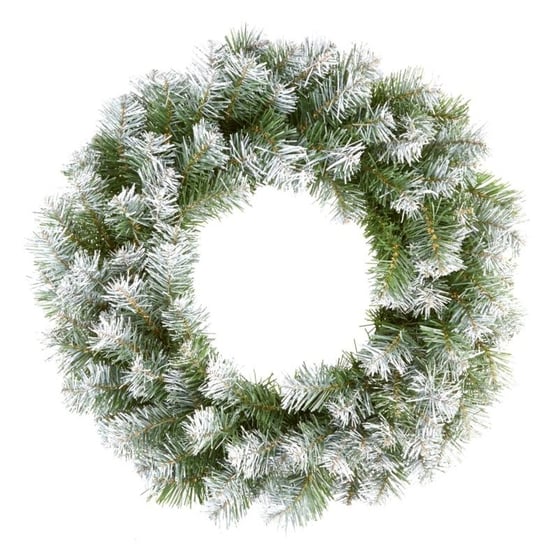 Premier Kerstkrans met sneeuwtip (Groen/Wit) - Image 1