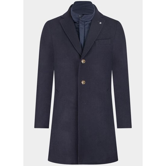 Bos Bright Blue Wollen jas igor wool coat 25301ig43bo/290 navy - Image 1
