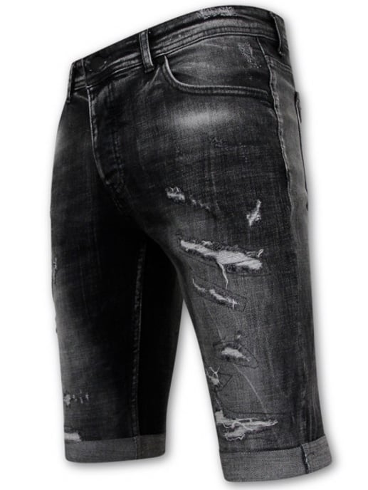 Local Fanatic Destroyed shorts with paint splatter slim fit - Image 2