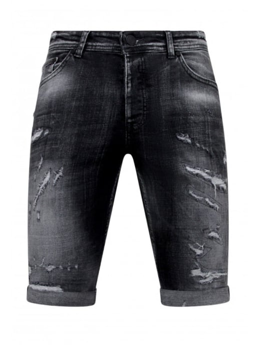 Local Fanatic Destroyed shorts with paint splatter slim fit - Image 6