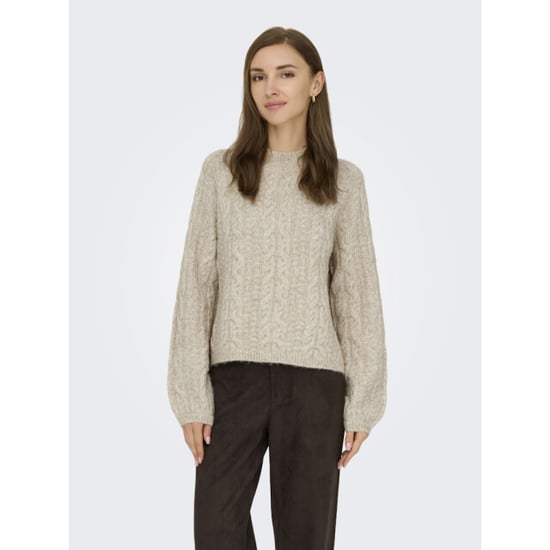 Jacqueline de Yong Jdysilja ls hn cable pullover knt beige - Image 2