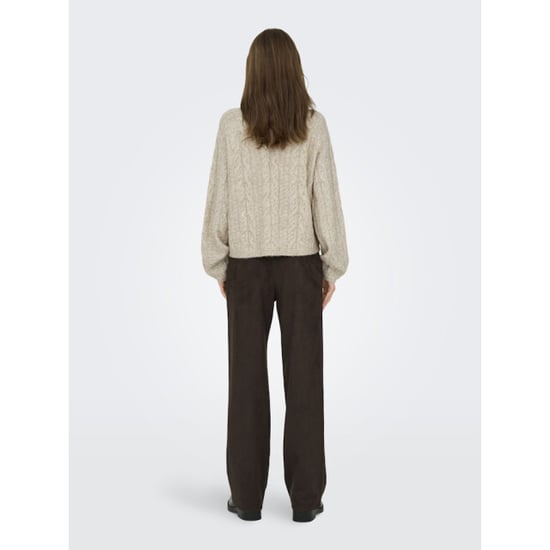 Jacqueline de Yong Jdysilja ls hn cable pullover knt beige - Image 4