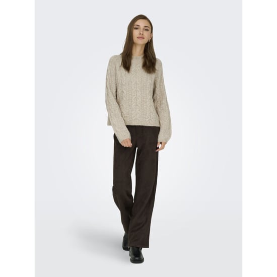 Jacqueline de Yong Jdysilja ls hn cable pullover knt beige - Image 5