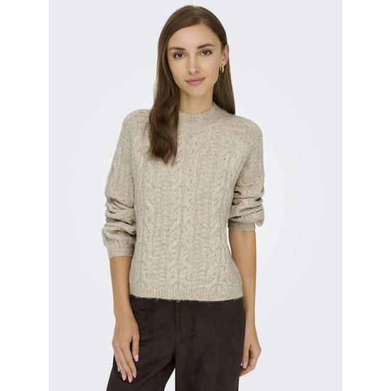 Jacqueline de Yong Jdysilja ls hn cable pullover knt beige - Image 6