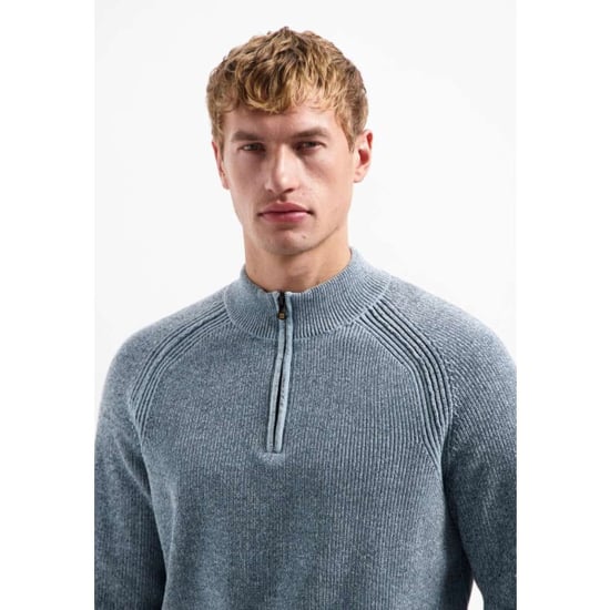 No Excess Pullover half zip 2 colored chenill dusty blue - Image 6