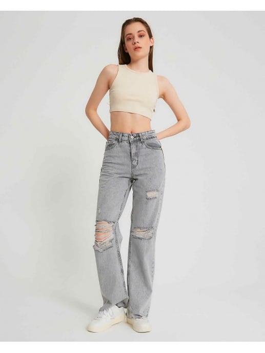 Robin-Collection Ribbed jeans high waist d83618 - Image 4