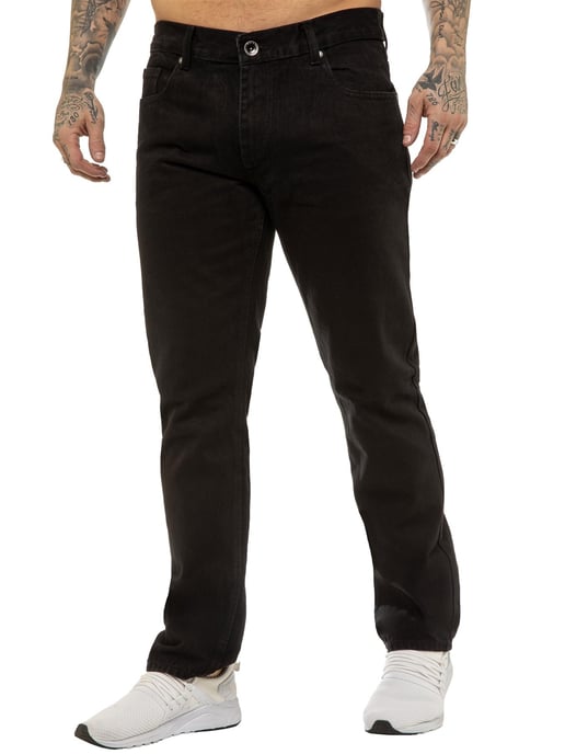 Enzo | Mens Regular Fit Straight Leg Jeans - Image 1