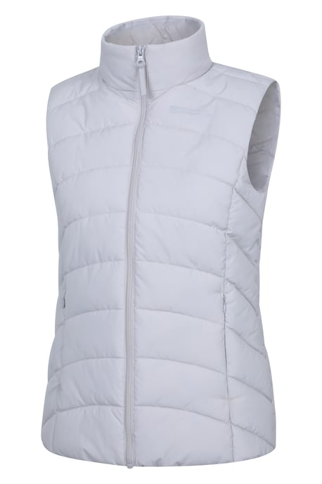 'Opal' Women's Padded Gilet with Front Pockets Winter Warm Rain Coat Ecru - Image 5